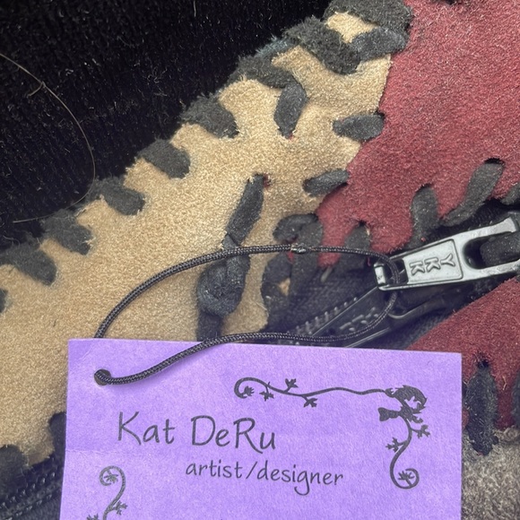WOMENS HANDMADE KAT DE RU PATCHWORK SUEDE HOBO BAG/ POCKETBOOK / HANDBAG - NWT ! - Picture 3 of 5